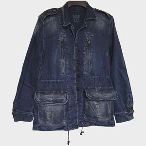 Zara Denim Jacket Medium Grunge Style Many Pockets Asjustable